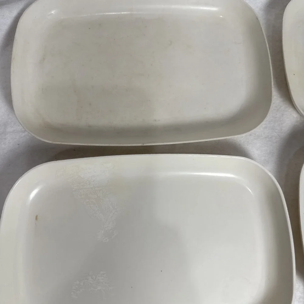 4 Vintage Anchor Hocking Microwave Plates/Trays #452 Hi-Heat 8